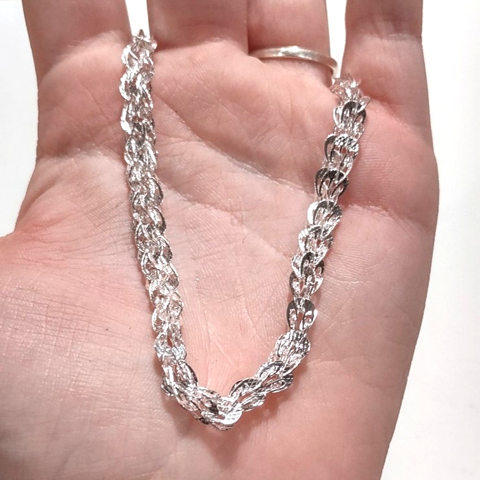 925 Silver Necklace Bracelet Earrings Set Chain Christmas Birthday Gift New 49$